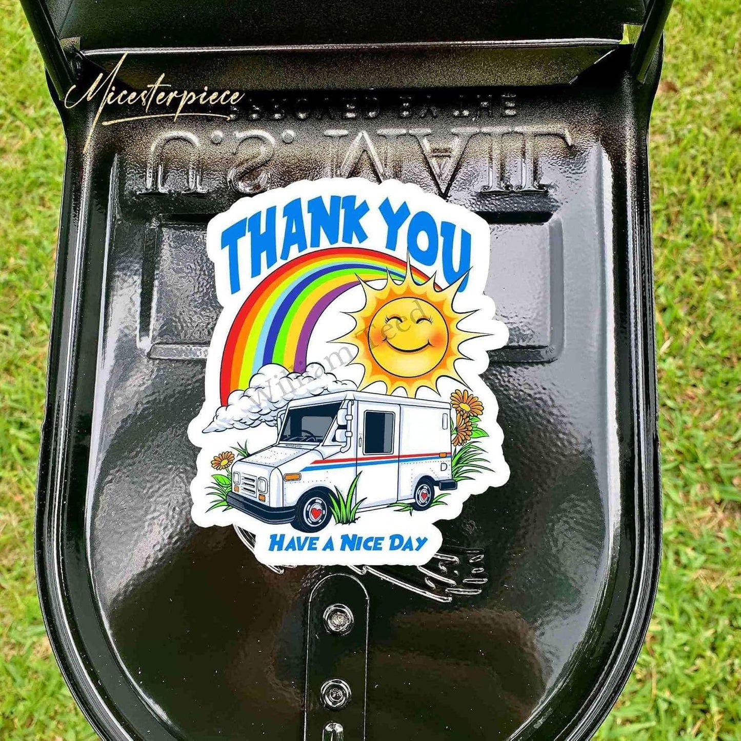Mailbox Thank You Sticker Decal for Mail Carrier, Waterproof & Removable Mailbox Decal, Mailman Appreciation Sticker, Postal Worker Thank You, Outdoor Mailbox Decor