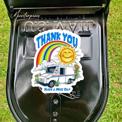 Mailbox Thank You Sticker Decal for Mail Carrier, Waterproof & Removable Mailbox Decal, Mailman Appreciation Sticker, Postal Worker Thank You, Outdoor Mailbox Decor