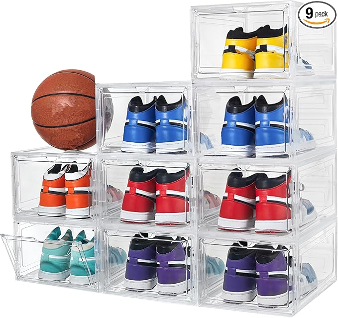 Attelite X-Large Clear Shoe Boxes Stackable Plastic Shoe Organizer, Thicken & by Attelite