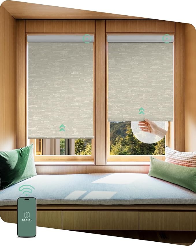 Yoolax Motorized Shades Dual Control, MotionFlex Motorized Roller Shades by Yoolax