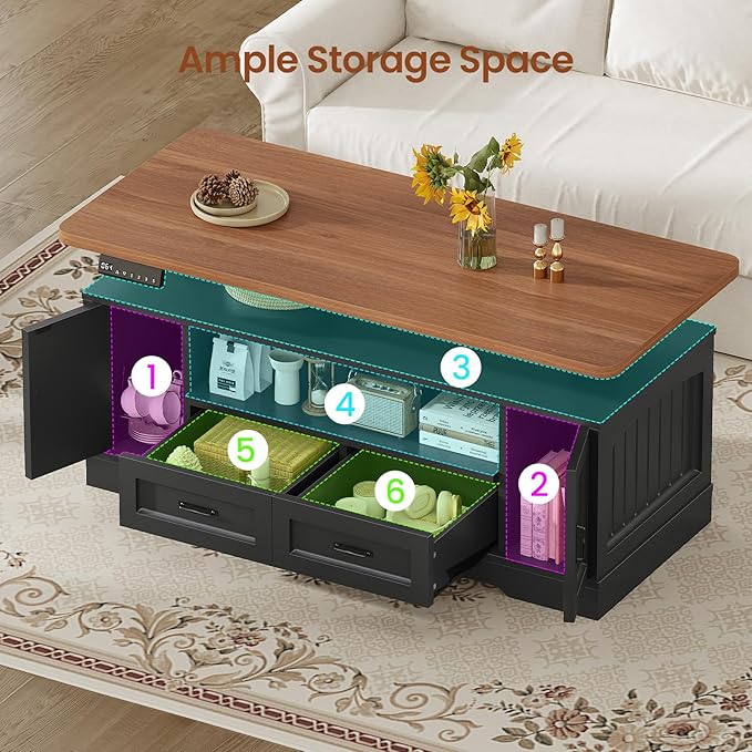 SEDETA 47.2" Electric Standing Coffee Table - Image 5
