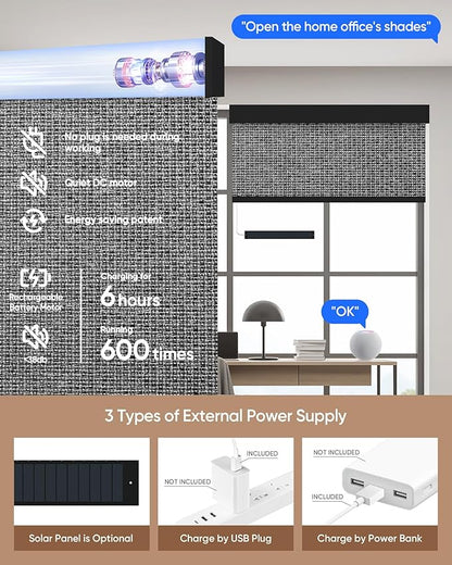 Kincmo Motorized Blinds with Remote, 100% Blackout Motorized Roller Shades Work - Image 5