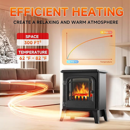 17" Freestanding Electric Fireplace Heater - Image 3