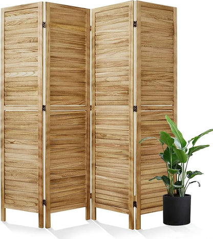 Room Dividers and Folding Privacy Screens, Wood Louvered Separators Divider Wall by Svimi