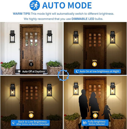 VIANIS 2 Pack Motion Sensor Outdoor Lights, Dusk To Dawn Outdoor Lighting - Image 8