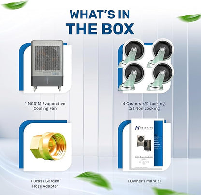 Hessaire MC61M 5, 300 CFM 3-Speed Portable Evaporative Cooler - Image 11