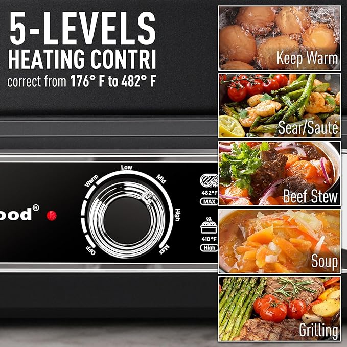 Electric Skillet, Techwood 7.5-Quart 2-in-1 Versatile Multi-Cooker - Image 3