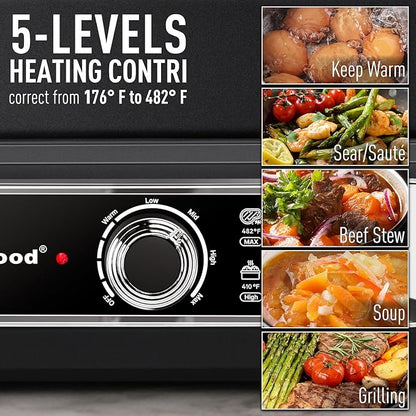 Electric Skillet, Techwood 7.5-Quart 2-in-1 Versatile Multi-Cooker - Image 3
