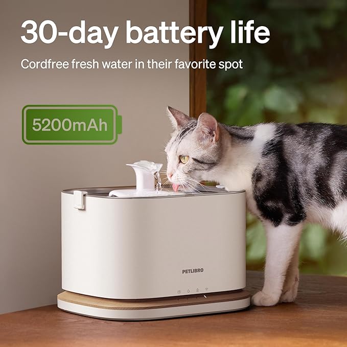 PETLIBRO Upgrade Cat Water Fountain, Cordless Cat Fountain Battery Operated - Image 4
