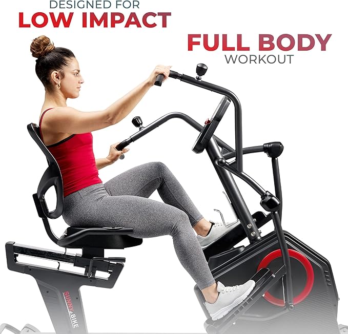 Sunny Health & Fitness Elite Recumbent Cross Trainer & Elliptical Machine - Image 4