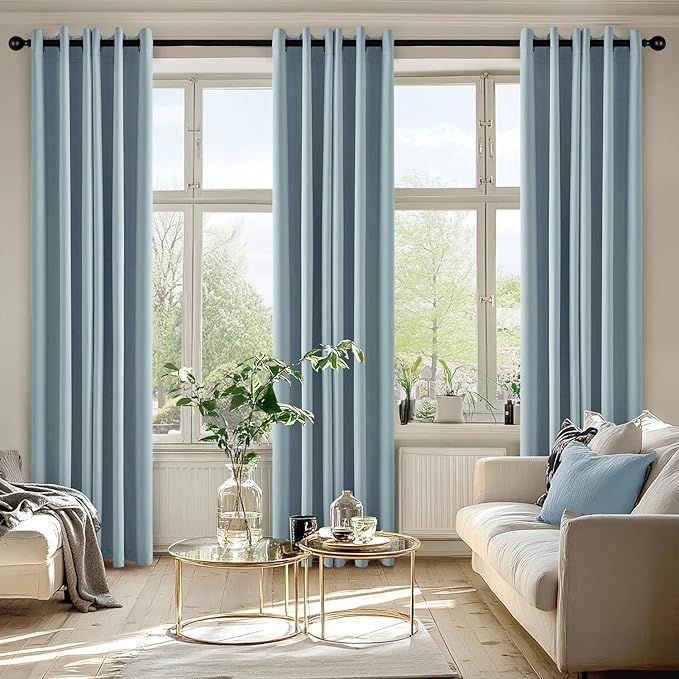 MIULEE Slate Blue Blackout Curtains - Image 6