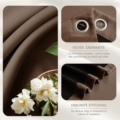 Beauoop 100% Blackout Curtains 84 Inch Long 2 Panels - Image 3