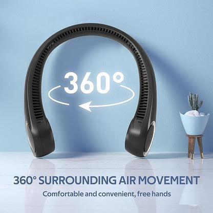 Portable Neck Fan, Hands Free Bladeless, 360° Cooling Personal Fan, Wearable - Image 2