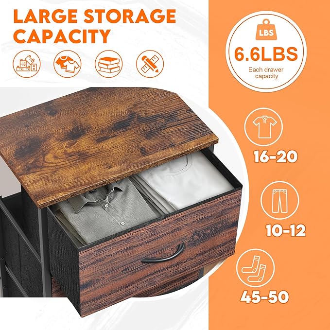 4 Fabric Drawer Dresser for Bedroom, Chest of Drawers - Image 6