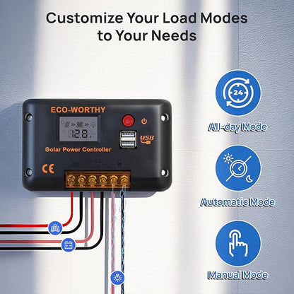 ECO-WORTHY 30A Solar Charger Controller Bluetooth, Solar Panel Battery - Image 6