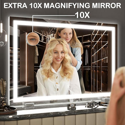 FENNIO Makeup Mirror with Lights 32"x22" ，LED Makeup Mirror ，Large Vanity - Image 7