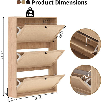 AVZEAR Narrow Shoe Storage Cabinet - Image 2