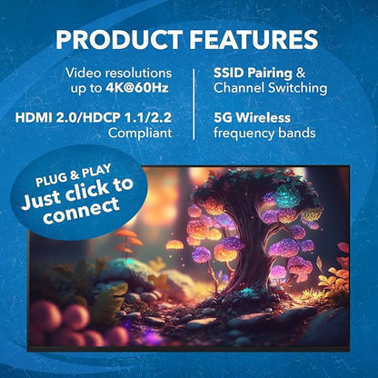 OREI Wireless HDMI Extender Transmitter & Receiver Dongle UtraHD 5.1-5.2 Ghz Up - Image 7