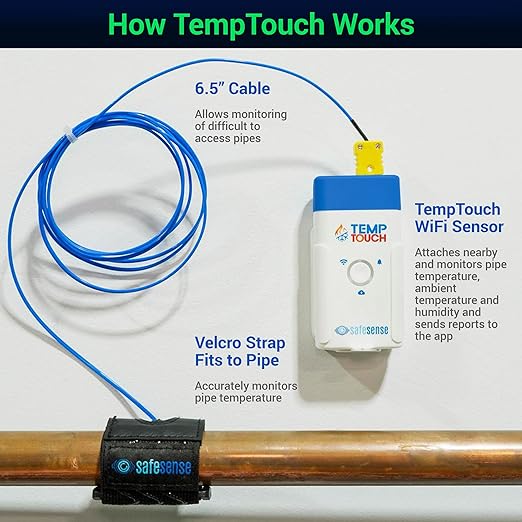 SafeSense TempTouch WiFi Pipe Clamp Temperature & Humidity Sensor – Smart - Image 5