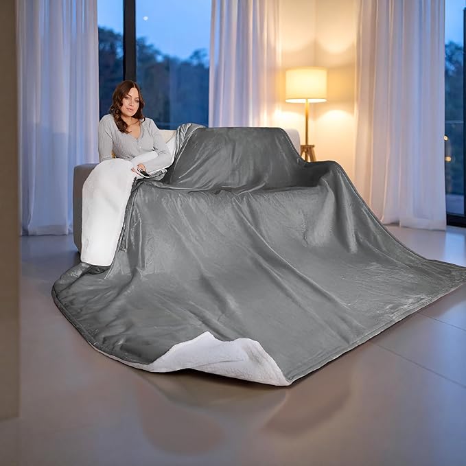 Heated Blanket Electric Luxurious Fleece Queen Blanket, 9 Heat Settings & 12H - Image 5