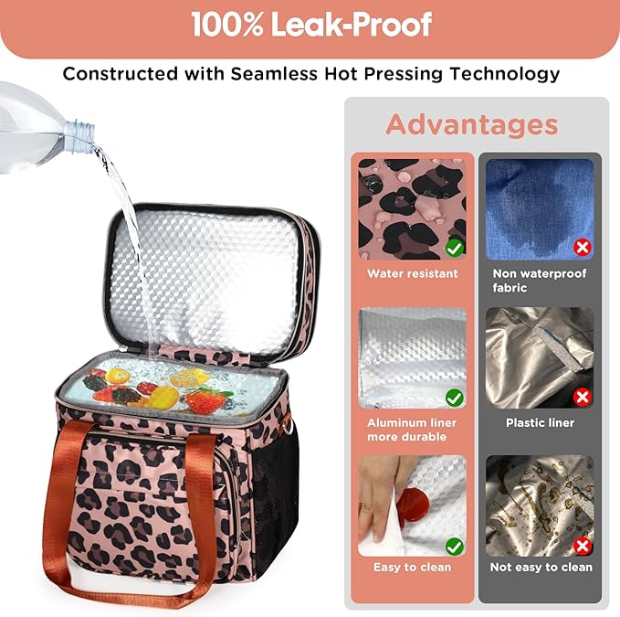 GLENKEY Expandable Insulated Lunch Box, Double Deck Lightweight Large Lunch Bag - Image 4