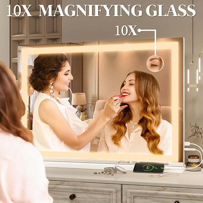 FENNIO Vanity Mirror with Lights 32"x22", Lighted Makeup Mirror, Large Vanity - Image 7