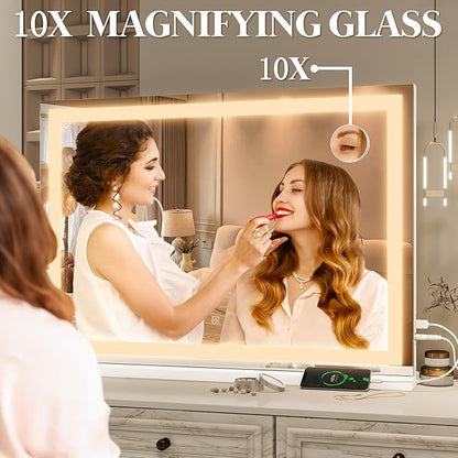 FENNIO Vanity Mirror with Lights 32"x22", Lighted Makeup Mirror, Large Vanity - Image 7
