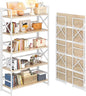 4NM Extra Wide 5 Tiers No Assembly Book Shelves, 51.2" H Folding Bookshelf by 4NM
