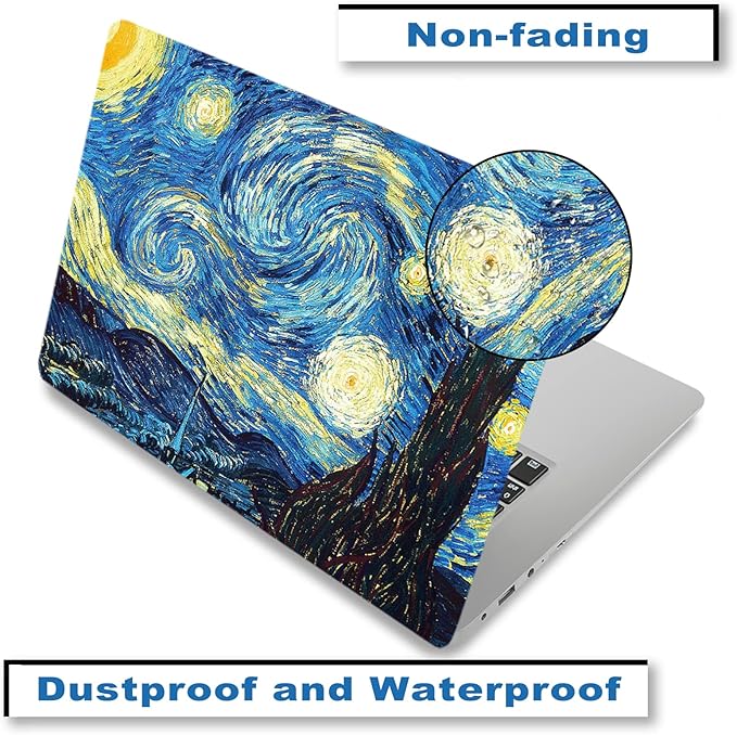 Laptop Skin Sticker Decal, Waterproof Removable, Van Gogh Starry Night - Image 5