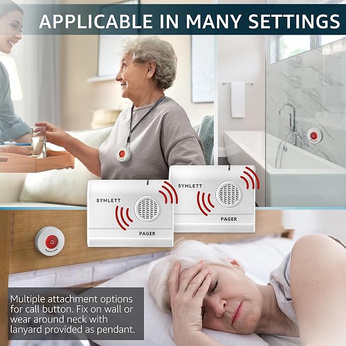 2 Caregiver Pagers with 1 Call Button SOS Alert System - Image 5