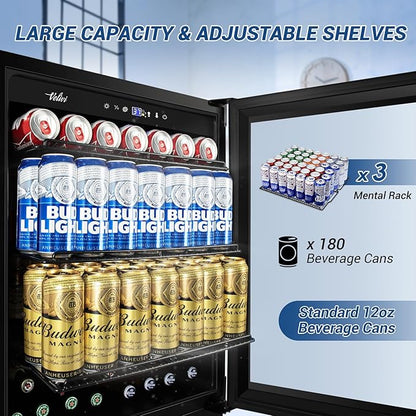 24 Inch Beverage Refrigerator Under Counter, and Milk - Image 3
