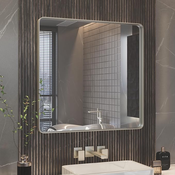 ISKM 30" x 30" Silver Framed Mirror by ISKM-IStillKeepMovin
