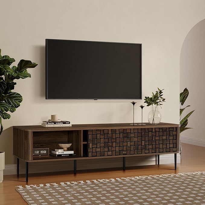 LuxenHome TV Stand for Living Room up to 80'' TVs, Media Console TV Console by LuxenHome