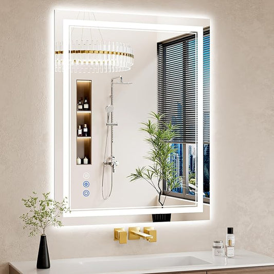 30"x38" LED Bathroom Mirror by WISSMILESHOME