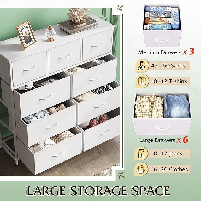 WLIVE 9-Drawer Dresser, Fabric Storage Tower - Image 5