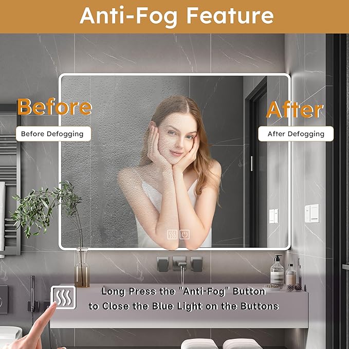35x28 Inch Wall-Mounted Medicine Cabinet, Bathroom Mirror Cabinet - Image 6