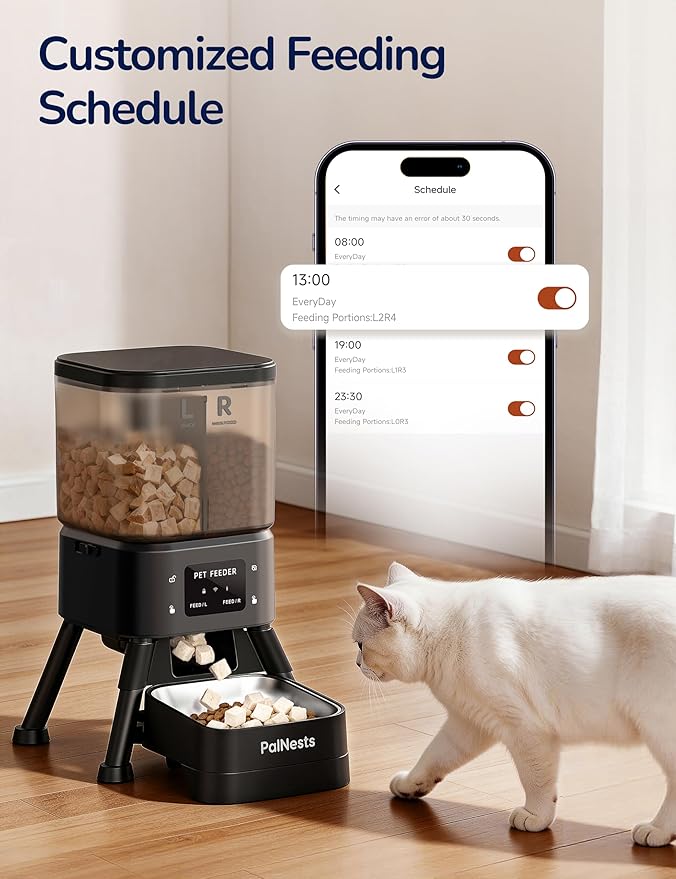 Dual Chamber Automatic Cat Feeder, Smart WiFi Pet Food Dispenser - Image 4