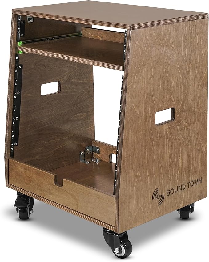 Sound Town DIY Slanted 10U Studio Rack, - Image 2