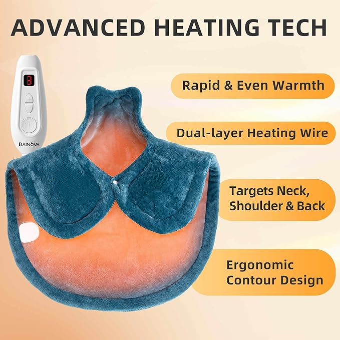 RAINOVA Heating Pad for Back, Neck and Shoulders, Electric Pad - Image 3