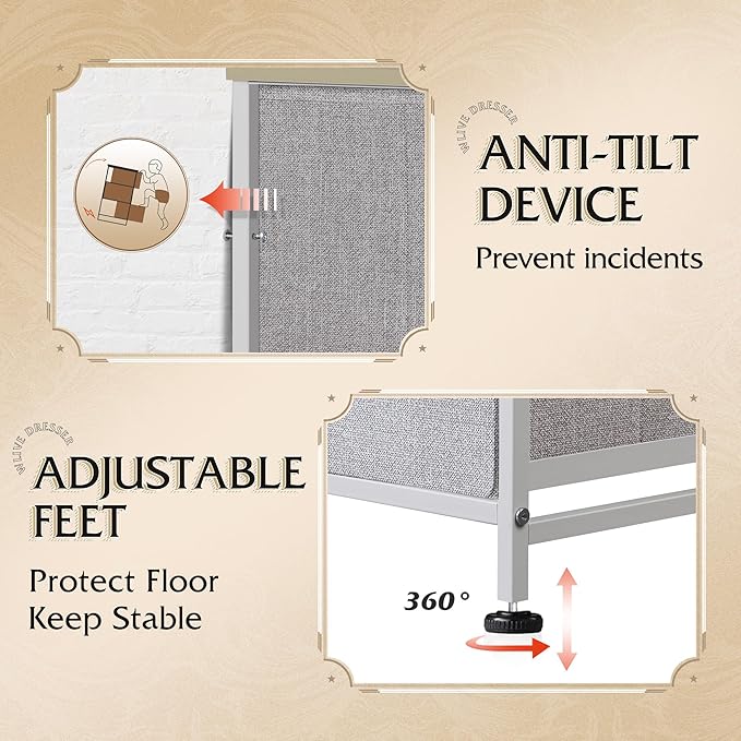 WLIVE 9-Drawer Dresser, Fabric Storage Tower - Image 7