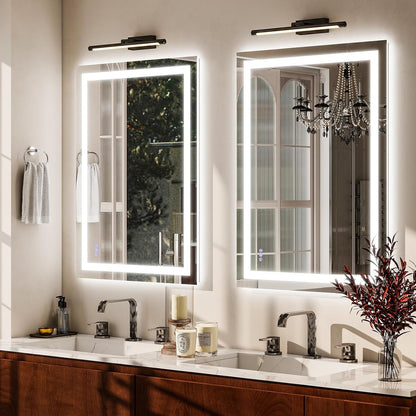 LED Bathroom Mirror 32 x 40 inches - 3 Color Adjustable Modes | Lighted Smart Bathroom Vanity Mirror, Anti-fog, Memory Function, Tempered Glass, Wall Mounted Horizontally Vertically