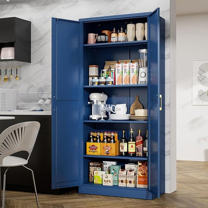 71" Tall Metal Storage Cabinet, Kitchen Pantry Storage Cabinets - Image 7