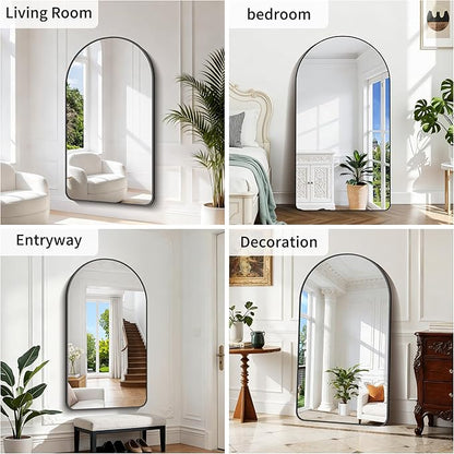 GLASHOM Arched Bathroom Mirror, Wall Mounted Mirror, Living Room, Vertically - Image 3