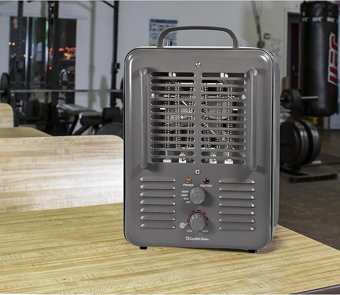 Comfort Zone Utility Space Heater, 1500W Electric Garage Heater - Image 10