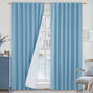 LAMIT Blue 100% Blackout Linen Curtains, 84 Inch Linen Textured Living Room by LAMIT