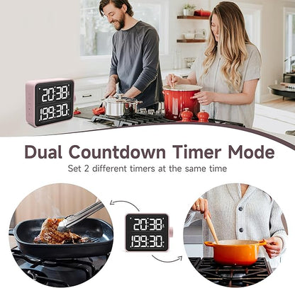 VEWINGL Dual Kitchen Timer Digital – 2-Channel Cooking Timer - Image 2