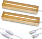 ZEERSHEE 2 Pcs 9.4 Inch Wooden Rectangle LED Light Display Pedestal by ForCrystalLovers
