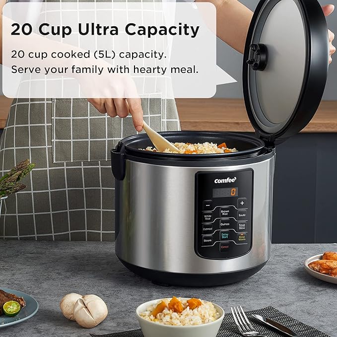 COMFEE' Rice Cooker 10 cup Uncooked/20 cup Cooked, Rice Maker, Steamer and - Image 5