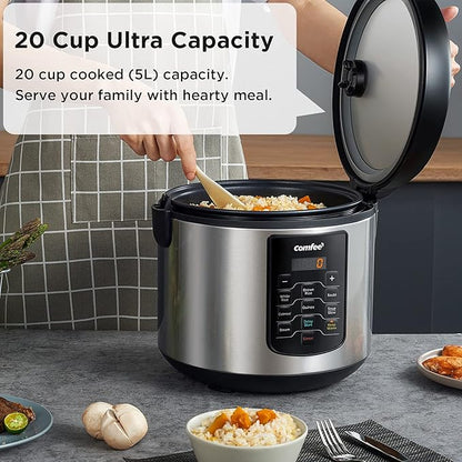 COMFEE' Rice Cooker 10 cup Uncooked/20 cup Cooked, Rice Maker, Steamer and - Image 5