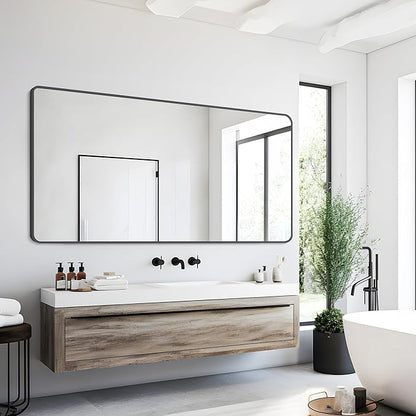 30" x 55"Bathroom Mirror, Matte Black Wall Mirror - Image 3